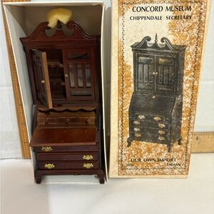 Concord Museum Chippendale Secretary‎ dollhouse miniature, item number 3496,